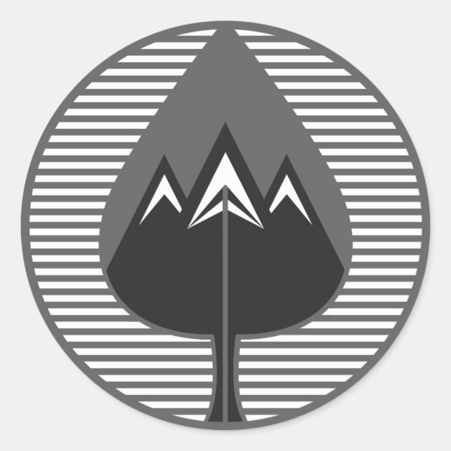 autumn mountains classic round sticker (Front)