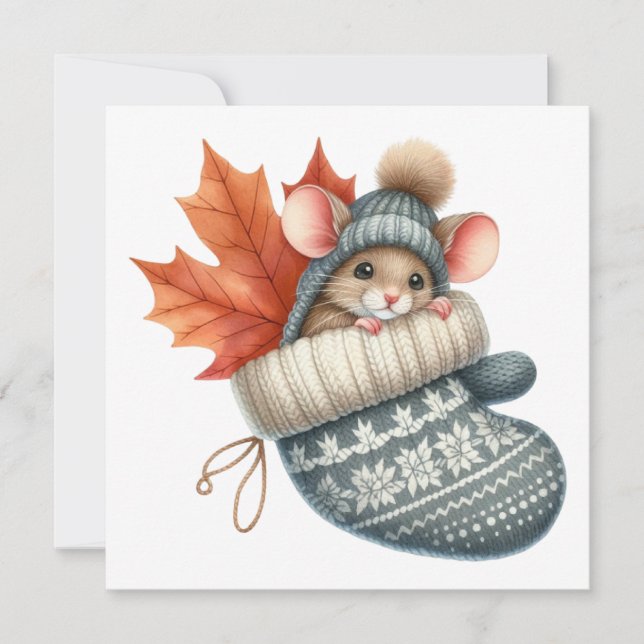 Autumn Mouse Greeting Card (Front)