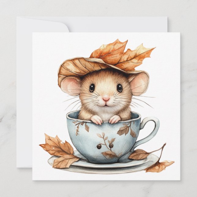 Autumn Mouse Greeting Card (Front)
