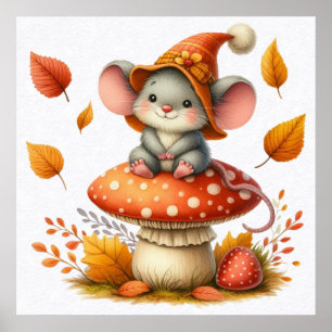 Autumn Mouse Poster