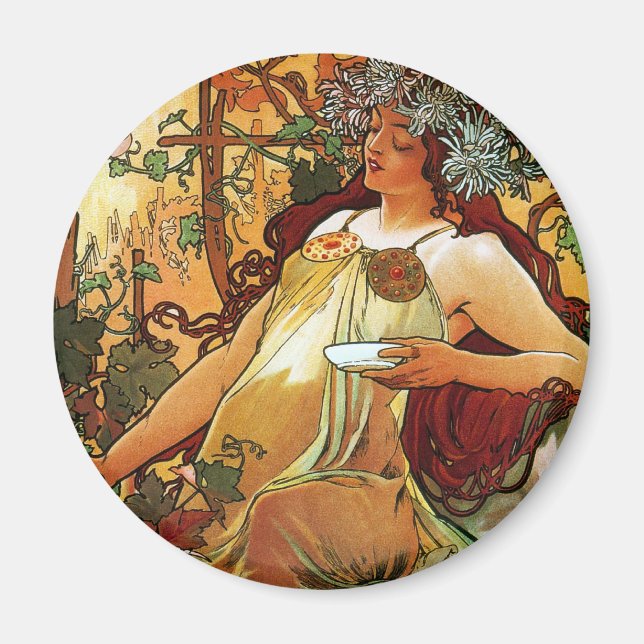 Autumn, Mucha Magnet (Front)