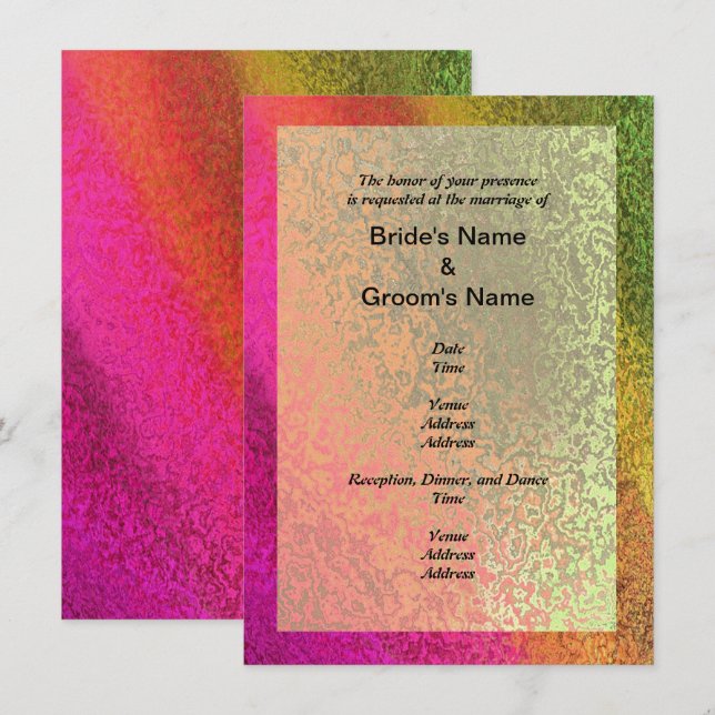 Autumn Multi-Shades of Colour Wedding Invitation (Front/Back)