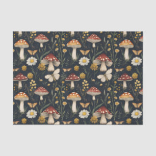 Autumn Mushroom and Flowers Fall Decoupage Tissue Paper
