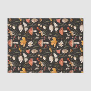 Autumn Mushroom and Flowers Fall Decoupage Tissue Paper