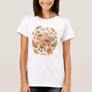 Autumn Mushroom Garden Cozy Cottagecore Botanical T-Shirt