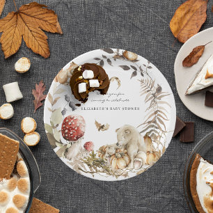 Autumn Mushroom   Woodland Forest Baby Shower Paper Plate