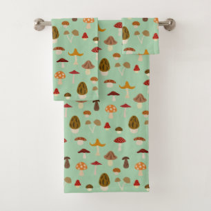 Autumn Mushrooms Bath Towel Set