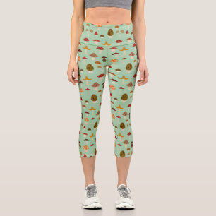 Autumn Mushrooms Capris