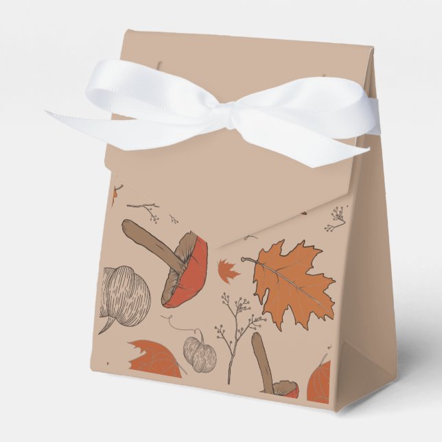 Autumn Mushrooms  Favour Box (Front Side)
