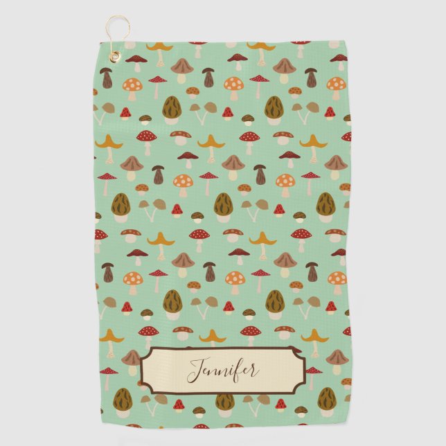 Autumn Mushrooms Golf Towel (Front)