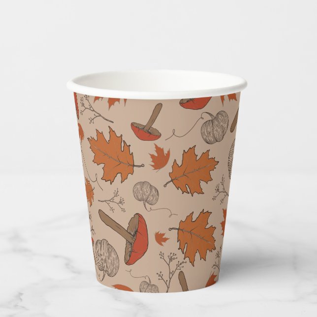 Autumn Mushrooms  Paper Cups (Front)