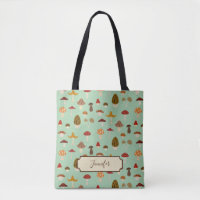 Autumn Mushrooms Pattern Tote Bag