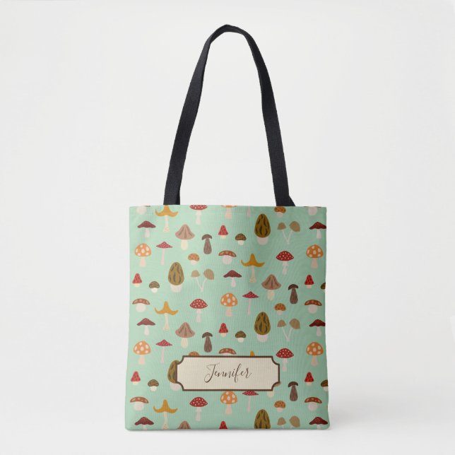 Autumn Mushrooms Pattern Tote Bag (Front)