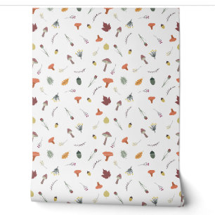 autumn mushrooms pattern wallpaper