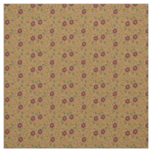 Autumn Mustard Burgundy Wildflower Rustic Charm Fabric