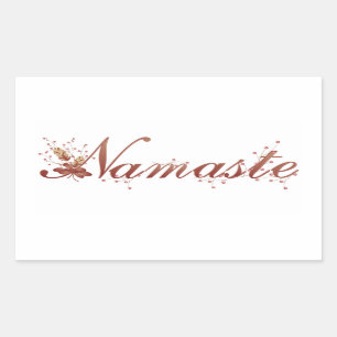 Autumn Namaste Yoga Rectangular Sticker