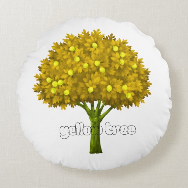 Autumn Nature Aesthetic Landscape Art Round Cushion (Front)