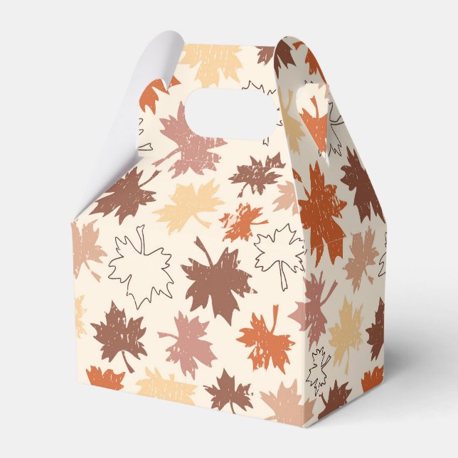 Autumn nature design, fall maple leaf thanksgiving favour box (Front Side)