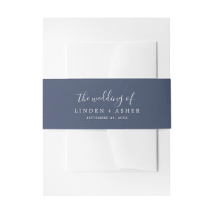 Autumn Navy The Wedding Of Invitation Belly Band