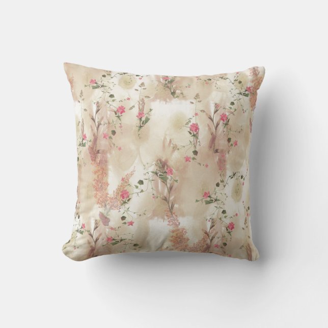 Autumn Neutral-toned Elegant Botanical theme Cushion (Front)