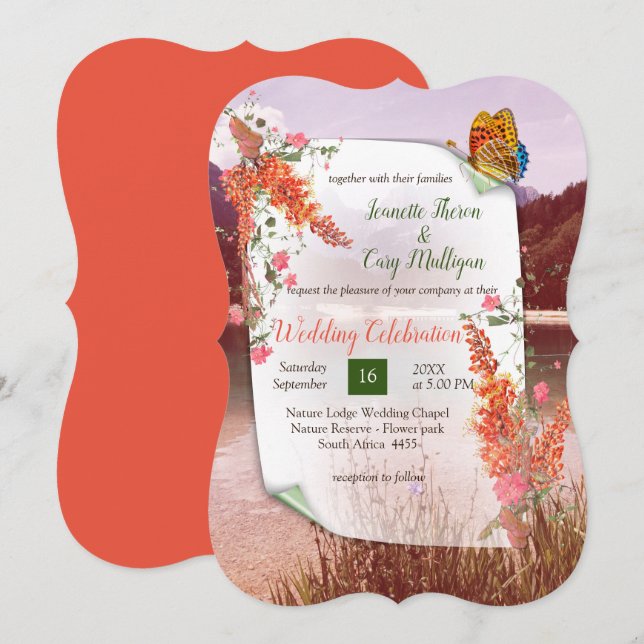 Autumn Neutral-toned Elegant Botanical theme Invit Invitation (Front/Back)