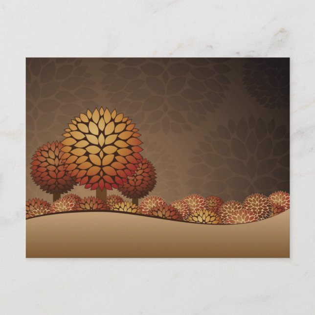 Autumn Night Landscape. Abstract Postcard (Front)