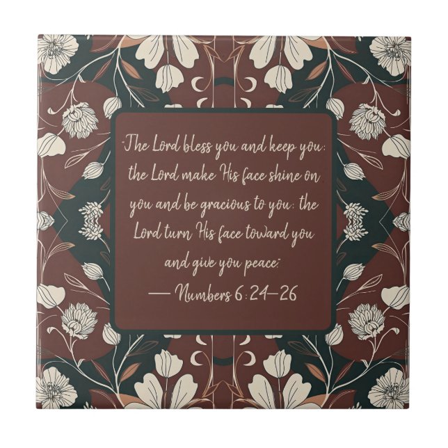 Autumn Noir Blossoms Customisable Blessing Tile (Front)
