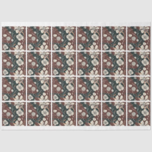 Autumn Noir Blossoms Tiled Decoupage Tissue Paper