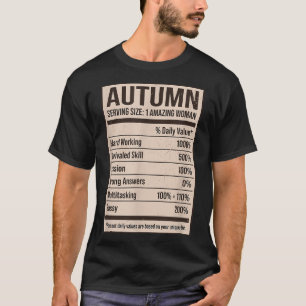 Autumn Nutrition Facts Name Nickname Alias Title F T-Shirt