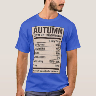 Autumn Nutrition Facts Name Nickname Alias Title F T-Shirt