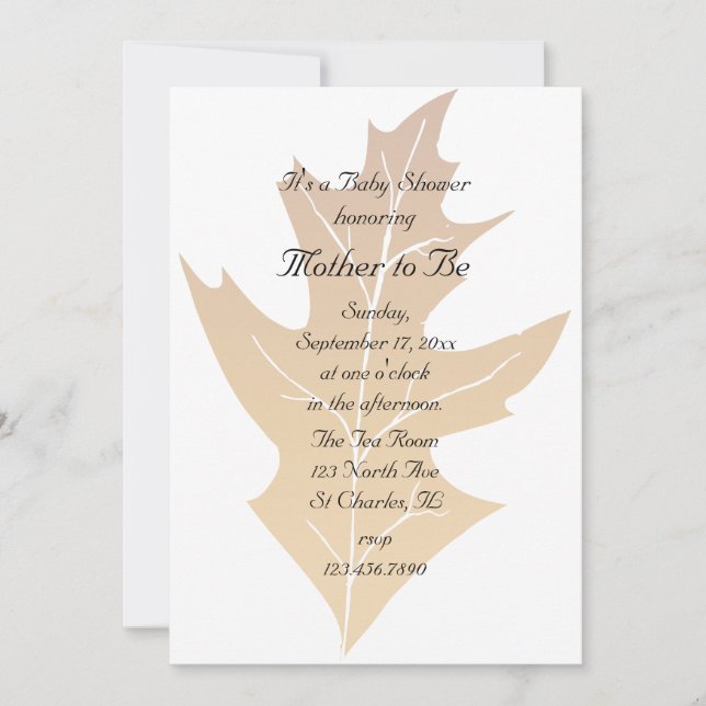 Autumn Oak Leaf Baby Shower Invitation (Front)