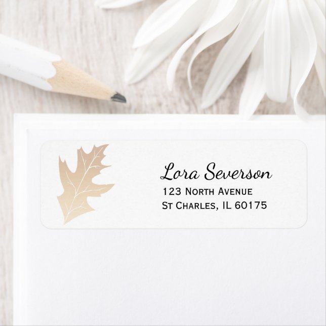 Autumn Oak Leaf Return Address (Insitu)