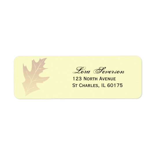 Autumn Oak Leaf Return Address Return Address Label