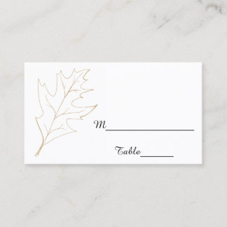 Autumn Oak Leaf Wedding Place Card
