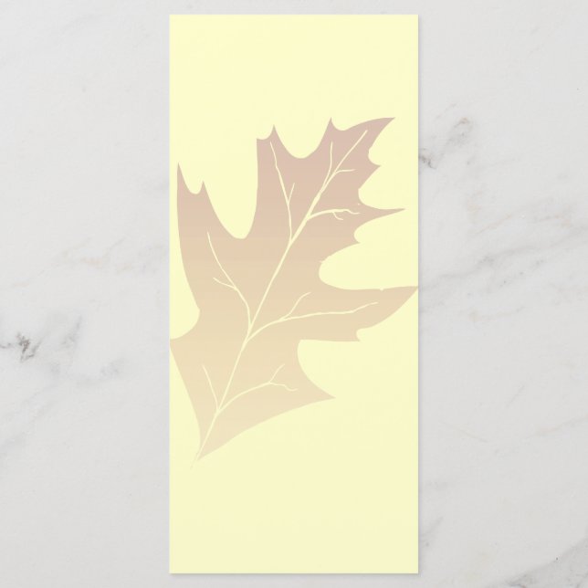 Autumn Oak Leaf Wedding Program Programme (Back)