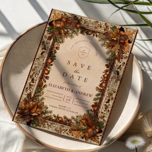 Autumn Oak Leaf Wedding Save The Date (Creator Uploaded)