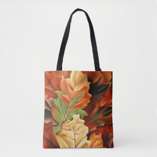 Autumn oak leaves abstract art Georgia O'Keeffe Ba Tote Bag