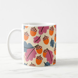 Autumn Oak: Leaves and Acorns Pattern Coffee Mug