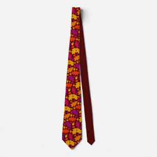 Autumn Oak Leaves and Acorns Patterned Tie