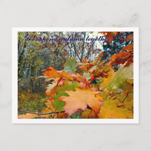 Autumn Oak Leaves & Berries Custom Postcard