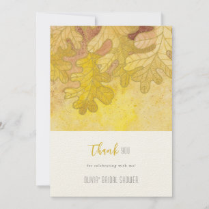 Autumn Oak Leaves Bridal Shower Thank You Card