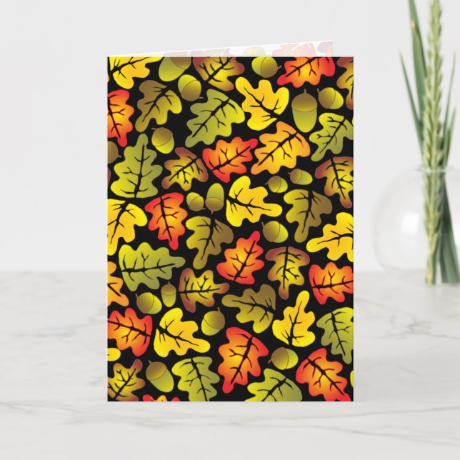 autumn oak leaves card (Front)
