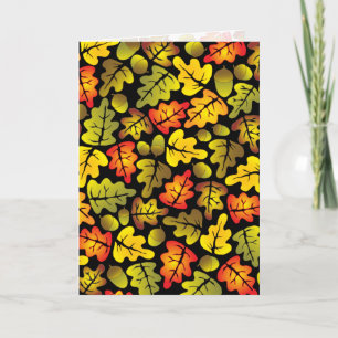 autumn oak leaves card