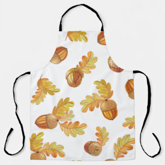 Autumn oak leaves: colourful pattern. apron