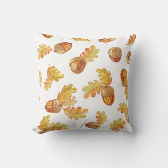 Autumn oak leaves: colourful pattern. cushion (Front)