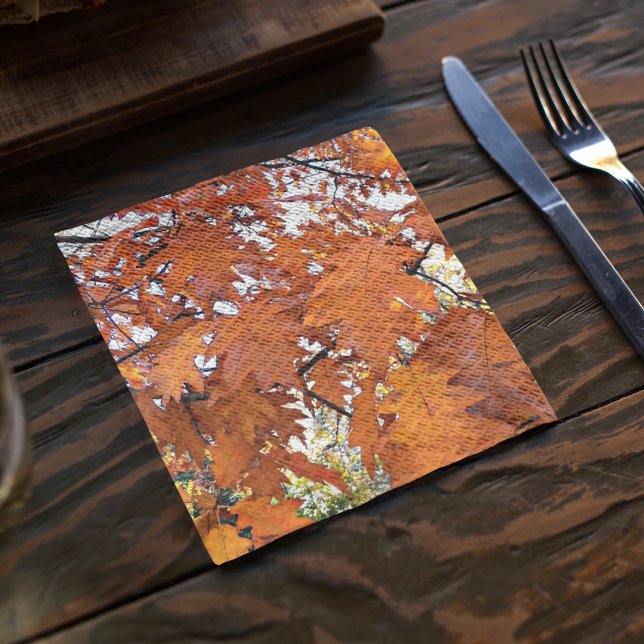 Autumn Oak Leaves Floral Napkin (In Situ Table)