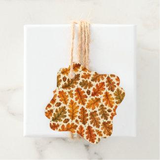 Autumn Oak Leaves Pattern | Cosy Nature Aesthetic Favour Tags