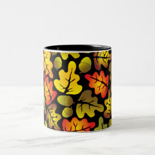 autumn oak leaves Two-Tone coffee mug