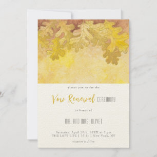 Autumn Oak Leaves Vow Renewal Invitation