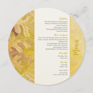 Autumn Oak Leaves Wedding Circle Menu